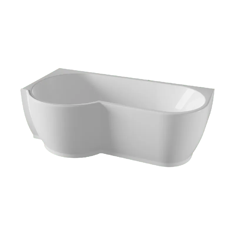 Linie Paulo baignoire d‘angle gauche simple 170 x 90 cm acrylique Blanc Brillant
