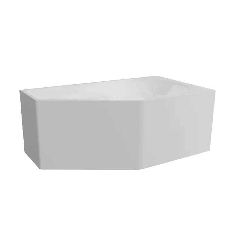Luca Varess Pico baignoire d‘angle droite simple 160 x 90 cm acrylique Blanc Brillant