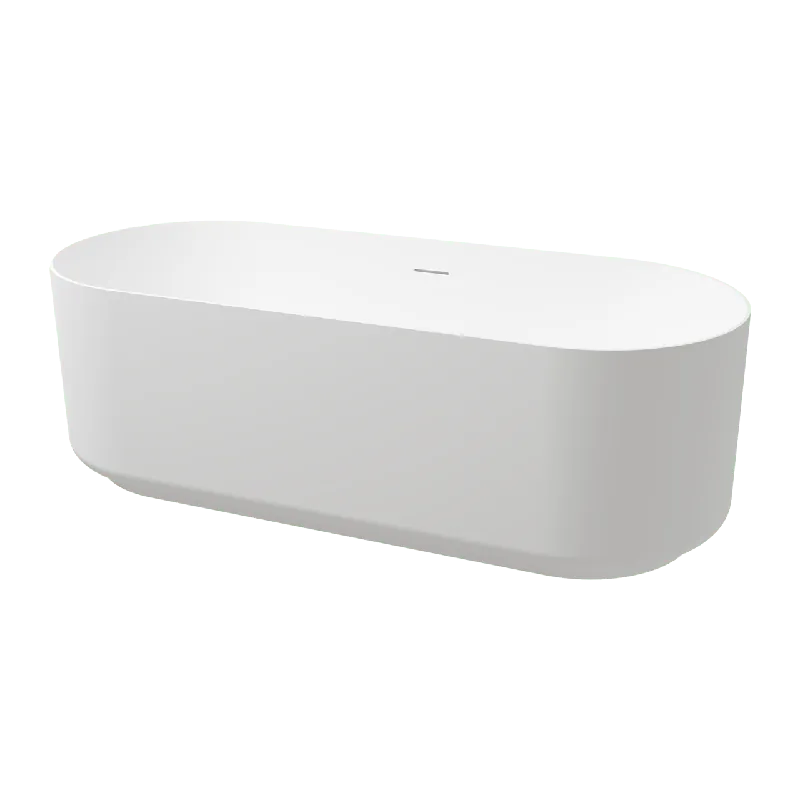 Balmani Scala Baignoire îlot ovale 170 x 70 cm Solid Surface blanc mat