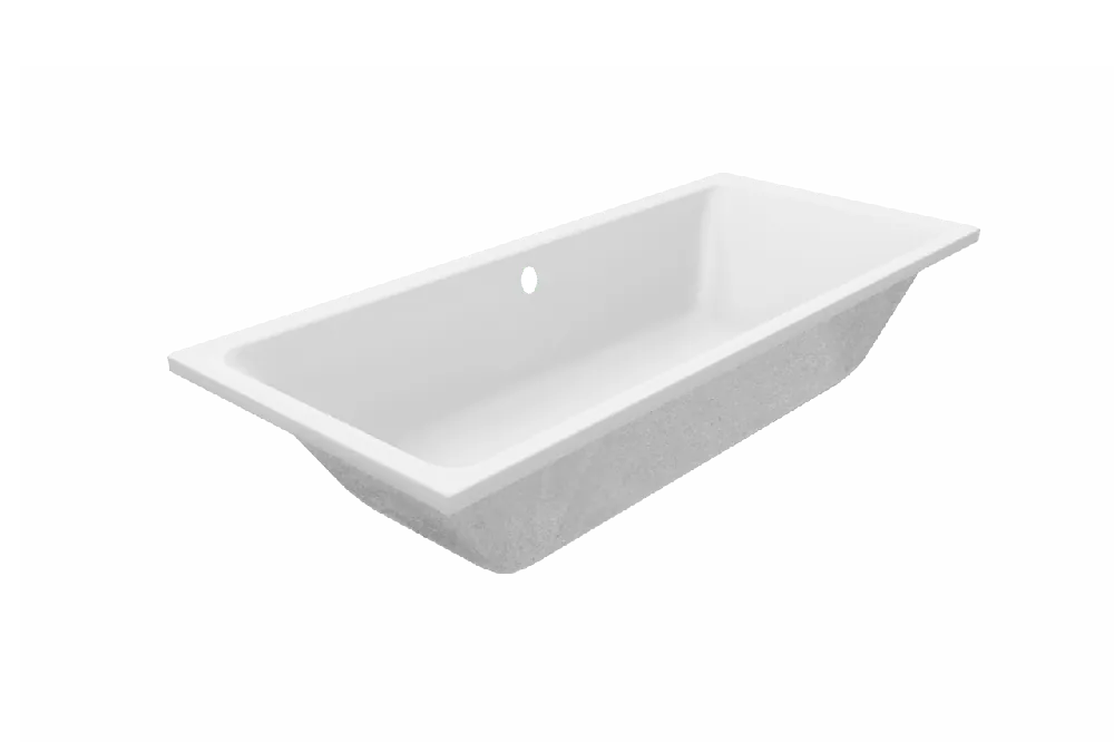 Luca Varess Sandrina baignoire encastrable double 180 x 80 cm acrylique blanc mat
