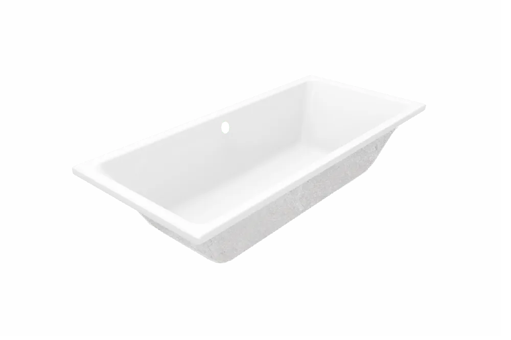 Luca Varess Sandrina baignoire encastrable double 170 x 75 cm acrylique blanc mat