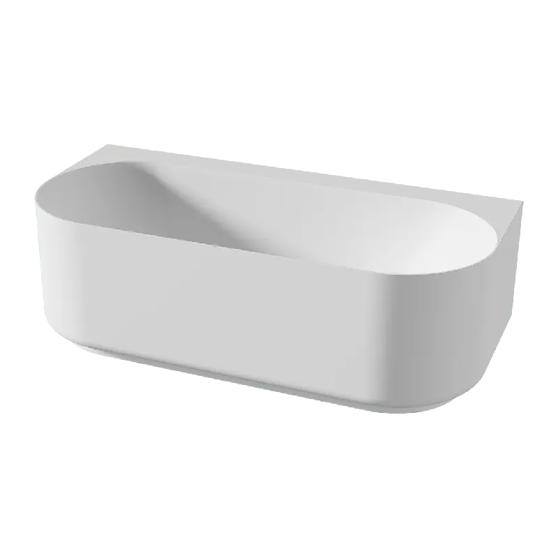 Balmani Scala baignoire semi-ilôt ovale 175 x 80 cm Solid Surface blanc mat