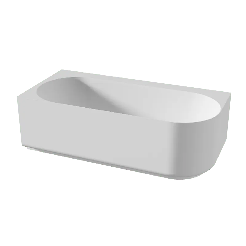 Balmani Scala baignoire d‘angle gauche baignoire pour deux 175 x 80 cm Solid Surface blanc mat