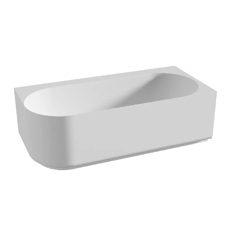 Balmani Scala baignoire d‘angle droite baignoire pour deux 175 x 80 cm Solid Surface blanc mat