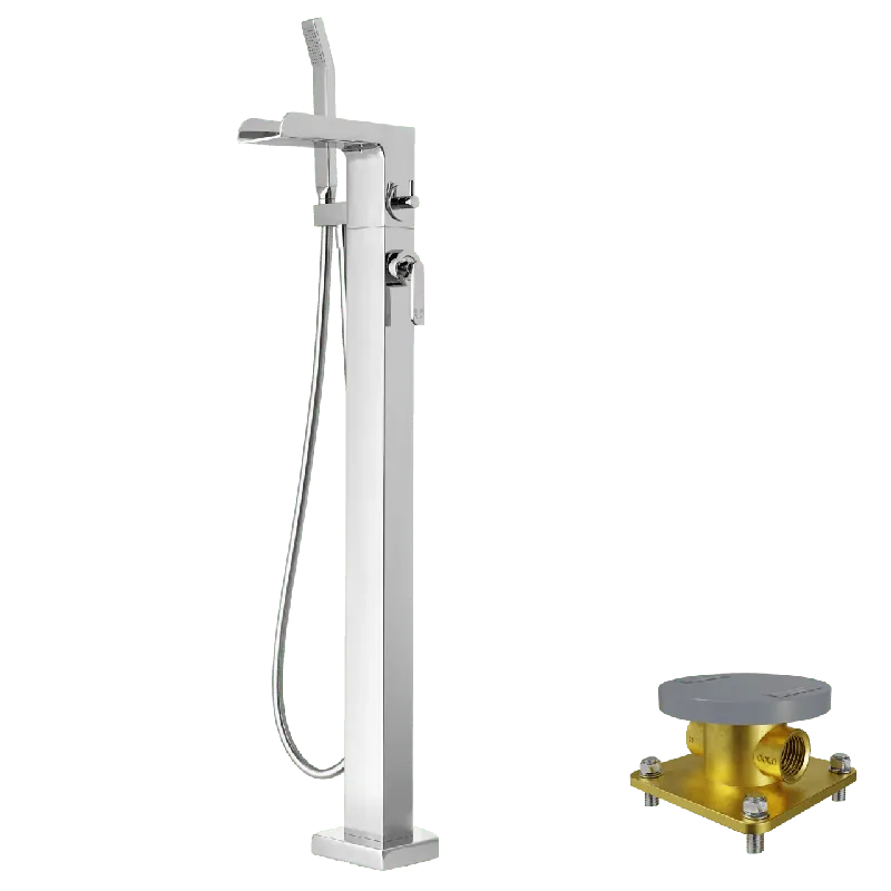 Blaufoss Fontana robinet de bain îlot avec douchette chrome brillant