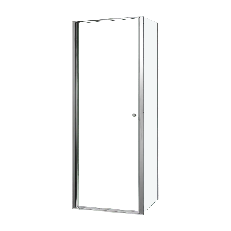 Luca Varess Kuresa douche d‘angle porte pivotante avec paroi latérale fixe 80 x 90 x 200 cm verre transparent et profil noir mat