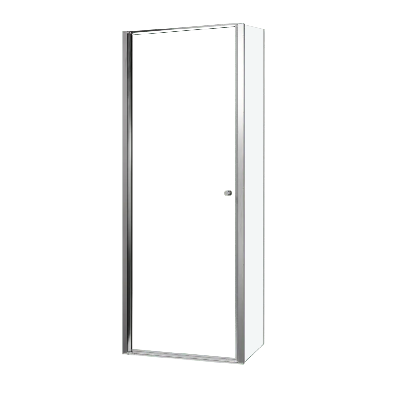 Luca Varess Kuresa douche d‘angle porte pivotante avec paroi latérale fixe 80 x 80 x 200 cm verre transparent et profil noir mat