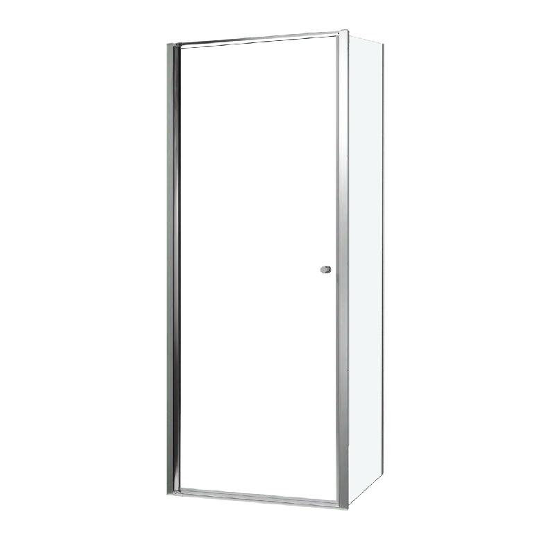 Luca Varess Kuresa douche d‘angle porte pivotante avec paroi latérale fixe 85 x 90 x 200 cm verre transparent et profil noir mat