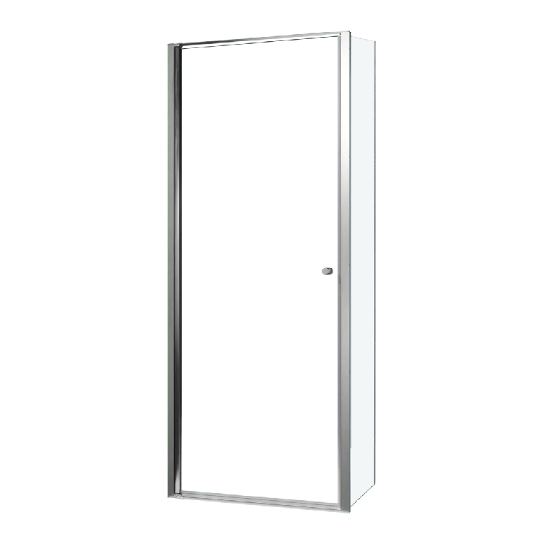 Luca Varess Kuresa douche d‘angle porte pivotante avec paroi latérale fixe 85 x 80 x 200 cm verre transparent et profil noir mat
