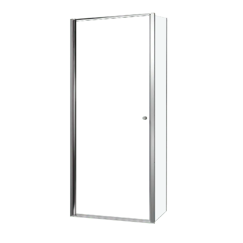 Luca Varess Kuresa douche d‘angle porte pivotante avec paroi latérale fixe 90 x 80 x 200 cm verre transparent et profil noir mat