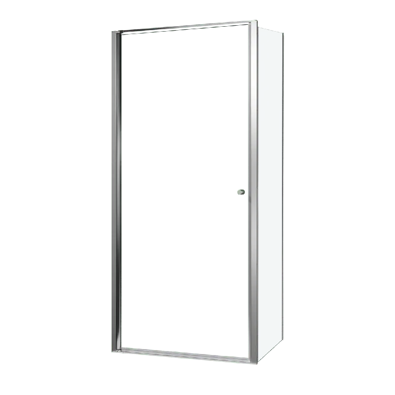 Luca Varess Kuresa douche d‘angle porte pivotante avec paroi latérale fixe 95 x 90 x 200 cm verre transparent et profil noir mat