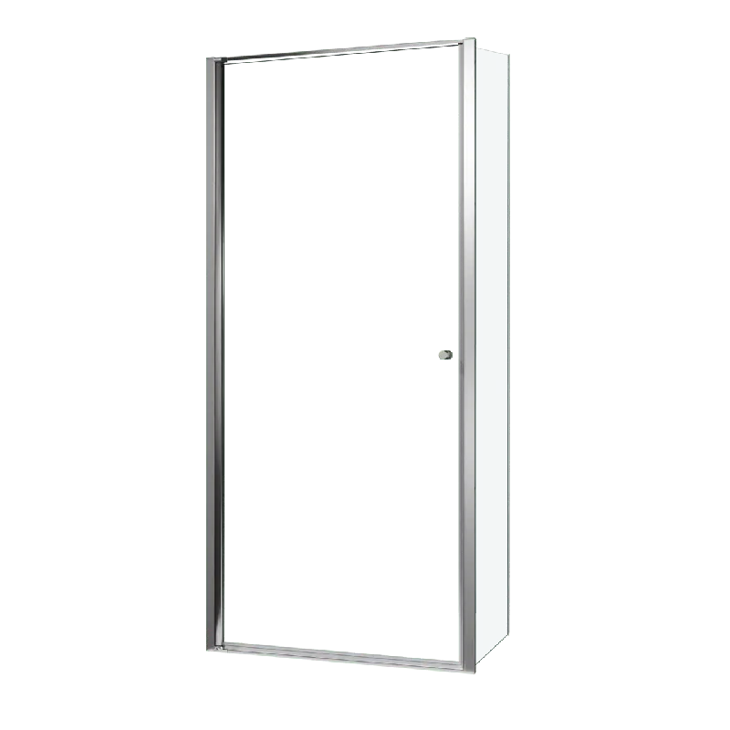 Luca Varess Kuresa douche d‘angle porte pivotante avec paroi latérale fixe 95 x 80 x 200 cm verre transparent et profil noir mat
