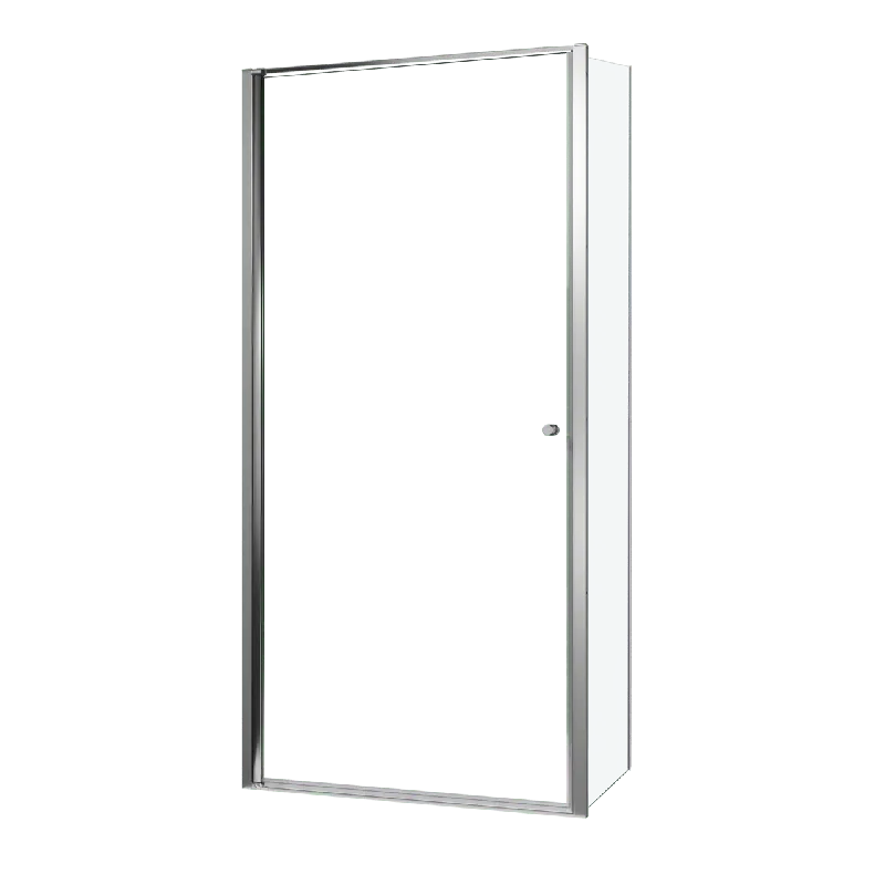 Luca Varess Kuresa douche d‘angle porte pivotante avec paroi latérale fixe 100 x 80 x 200 cm verre transparent et profil noir mat