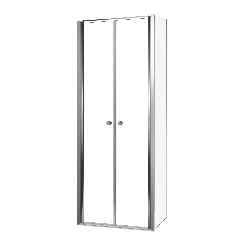 Luca Varess Kuresa douche d‘angle porte battante avec paroi latérale fixe 80 x 80 x 200 cm verre transparent et profil noir mat