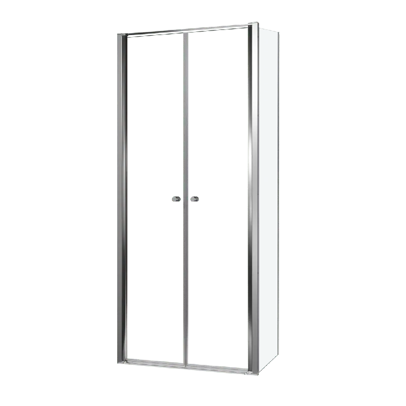 Luca Varess Kuresa douche d‘angle porte battante avec paroi latérale fixe 90 x 80 x 200 cm verre transparent et profil noir mat