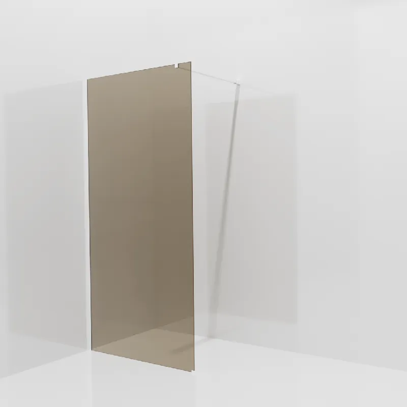 Balmani Modular douche à l‘italienne 100 x 200 cm, Verre bronze, Profil Blanc mat