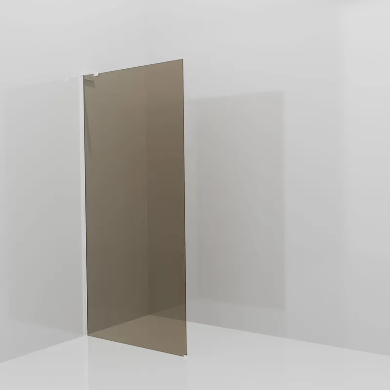 Balmani Modular douche à l‘italienne 100 x 200 cm, Verre bronze, Profil Chrome brillant avec L-Shape
