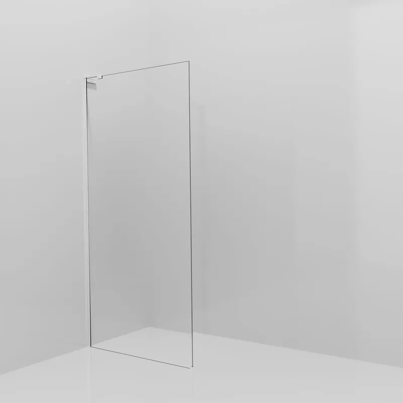 Balmani Modular douche à l‘italienne 100 x 200 cm, Permafrost, avec coating, Profil Chrome brillant avec L-Shape