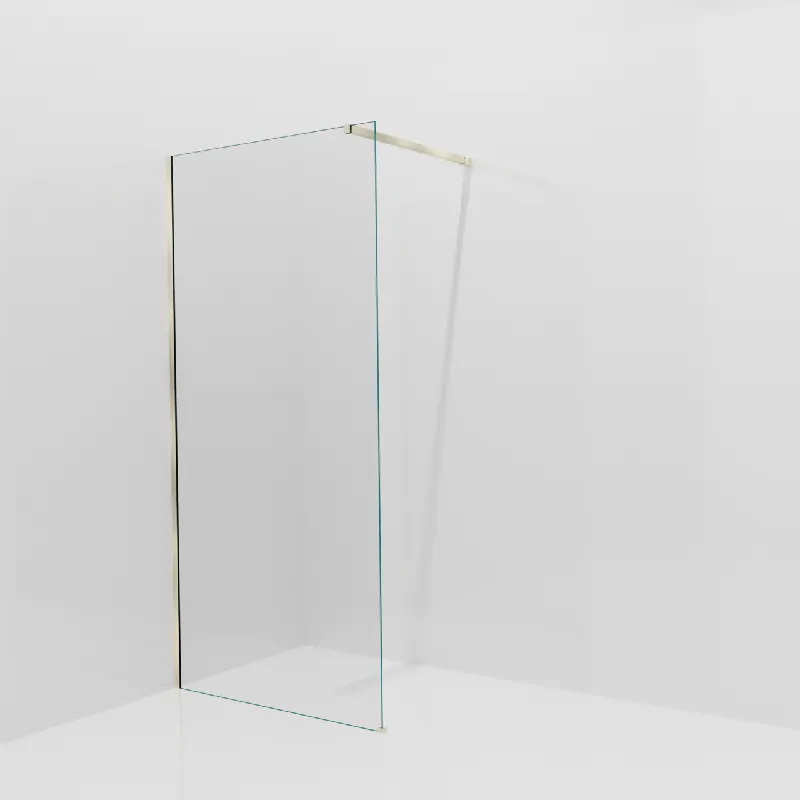 Balmani Modular douche à l‘italienne 100 x 200 cm, Verre extra transparent, avec coating, Profil Brushed Champagne Gold