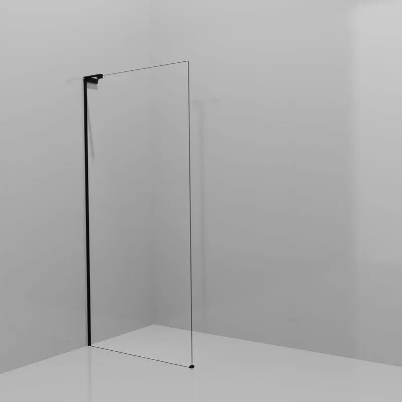 Balmani Modular douche à l‘italienne 100 x 200 cm, Verre extra transparent, avec coating, Profil Noir mat avec L-Shape
