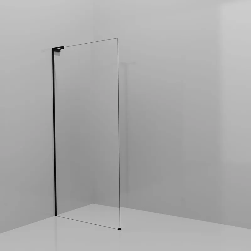 Balmani Modular douche à l‘italienne 100 x 200 cm, Permafrost, avec coating, Profil Noir mat avec L-Shape