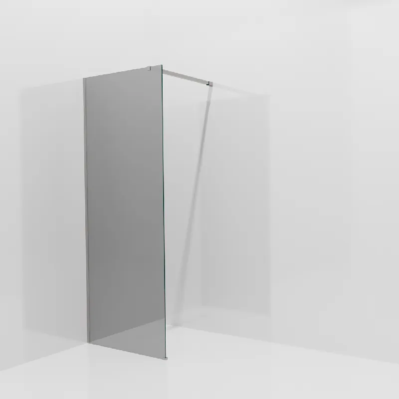 Balmani Modular douche à l‘italienne 80 x 200 cm, Verre miroir reflex, Profil Brushed Inox