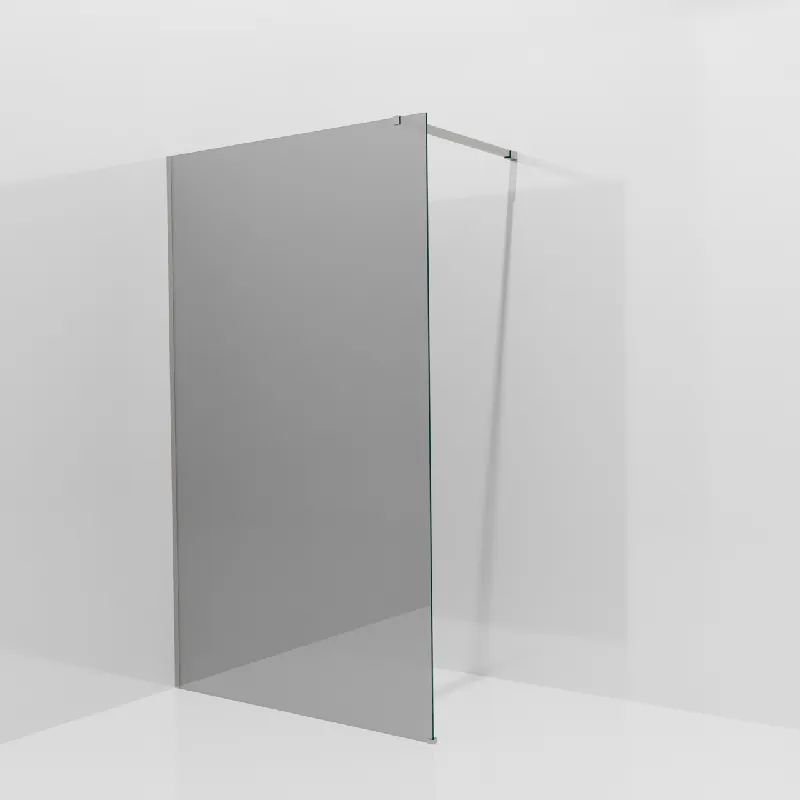 Balmani Modular douche à l‘italienne 120 x 200 cm, Verre miroir reflex, Profil Brushed Inox