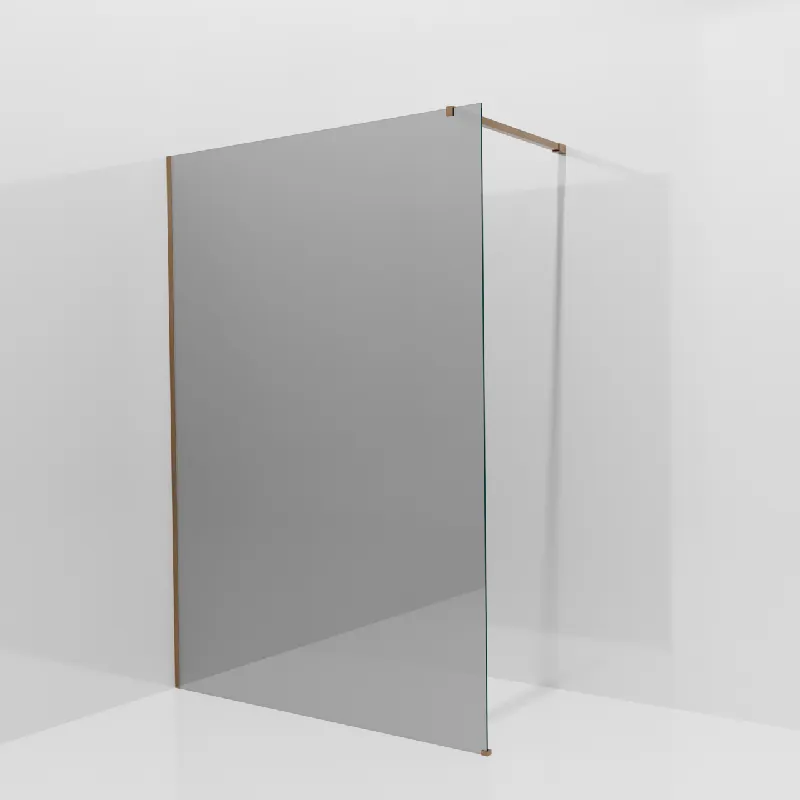 Balmani Modular douche à l‘italienne 140 x 200 cm, Verre miroir reflex, Profil Brushed Rosegold