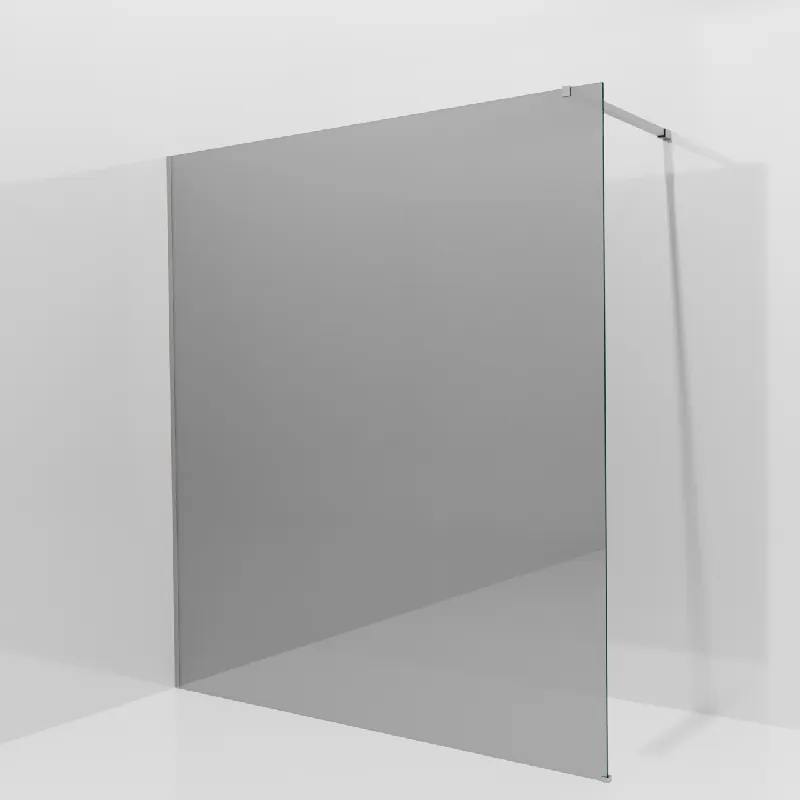 Balmani Modular douche à l‘italienne 180 x 200 cm, Verre miroir reflex, Profil Brushed Inox