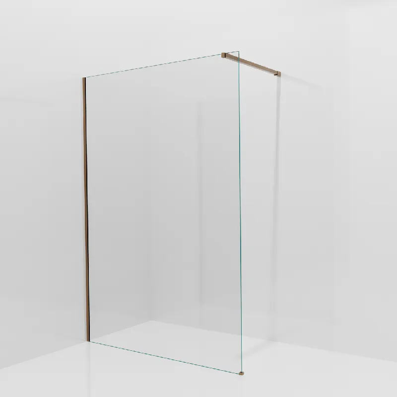 Balmani Modular douche à l‘italienne 140 x 200 cm, Verre extra transparent, avec coating, Profil Brushed Rosegold