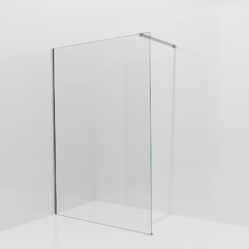 Balmani Modular douche à l‘italienne 140 x 200 cm, Verre extra transparent, avec coating, Profil Brushed Inox