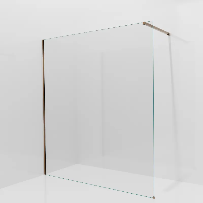 Balmani Modular douche à l‘italienne 180 x 200 cm, Verre extra transparent, avec coating, Profil Brushed Rosegold