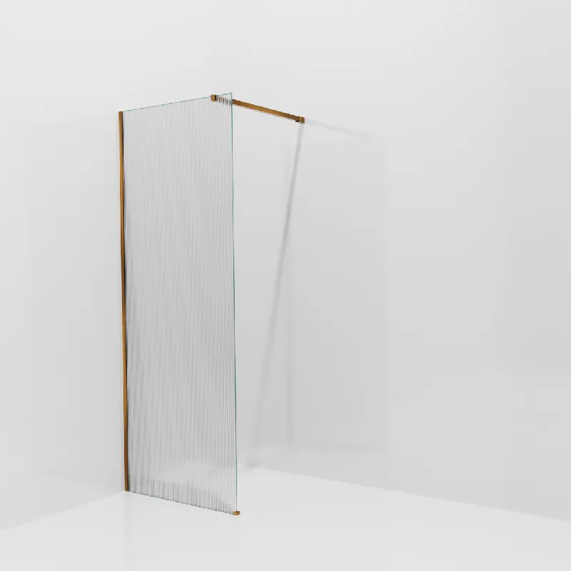 Balmani Modular douche à l‘italienne 80 x 200 cm, Ribs, avec coating, Profil Brushed Rosegold