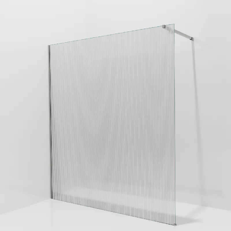 Balmani Modular douche à l‘italienne 180 x 200 cm, Ribs, avec coating, Profil Brushed Inox
