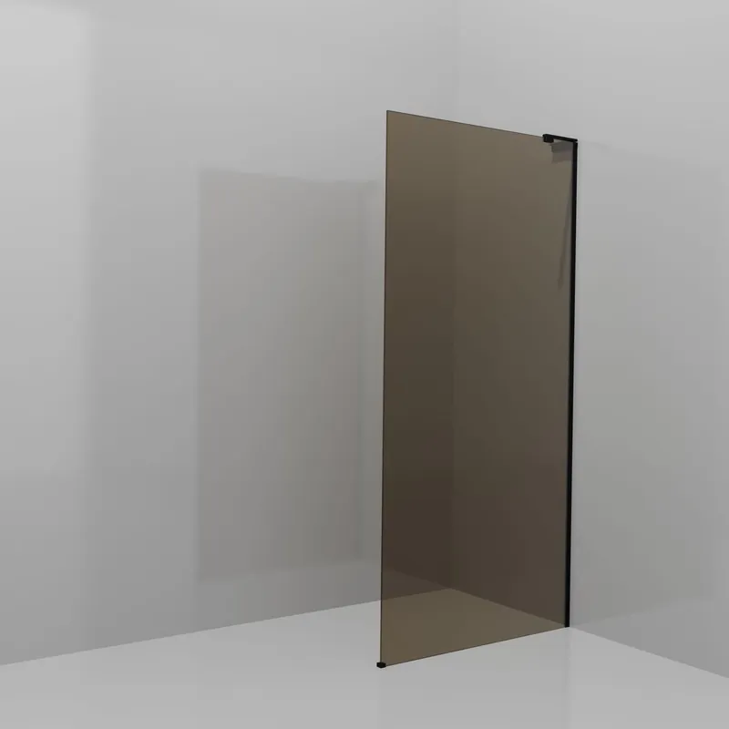 Balmani Modular douche à l‘italienne 100 x 200 cm, Verre bronze, Profil Noir mat avec L-Shape