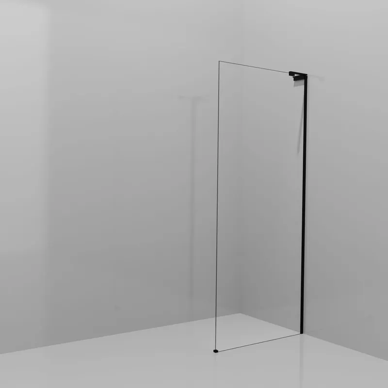 Balmani Modular douche à l‘italienne 90 x 200 cm, Verre transparent, Profil Noir mat avec L-Shape