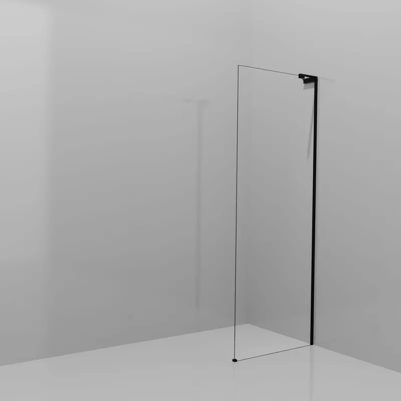 Balmani Modular douche à l‘italienne 80 x 200 cm, Verre extra transparent, avec coating, Profil Noir mat avec L-Shape