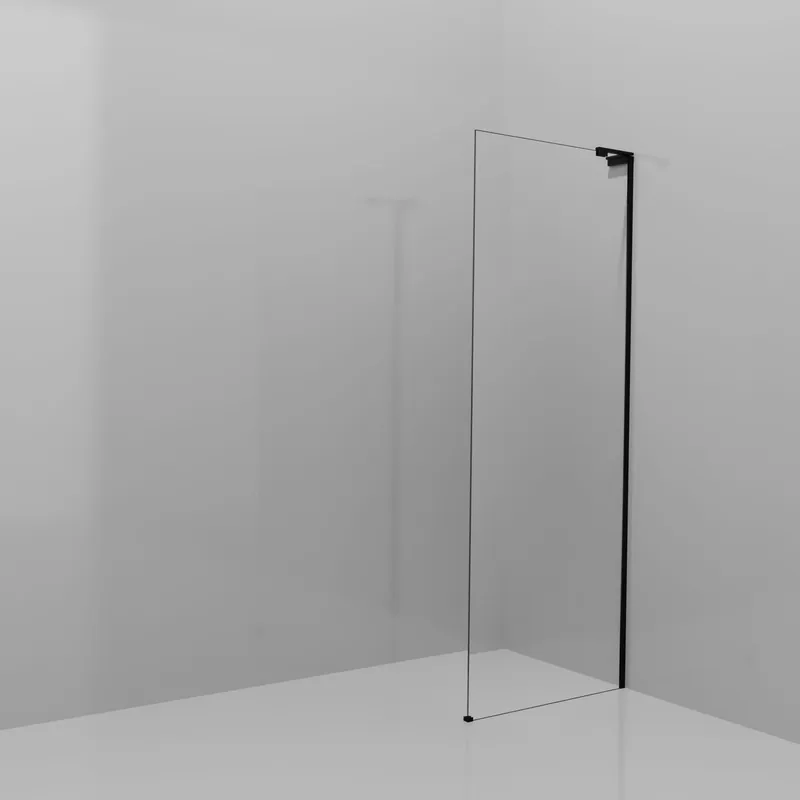 Balmani Modular douche à l‘italienne 80 x 200 cm, Permafrost, avec coating, Profil Noir mat avec L-Shape