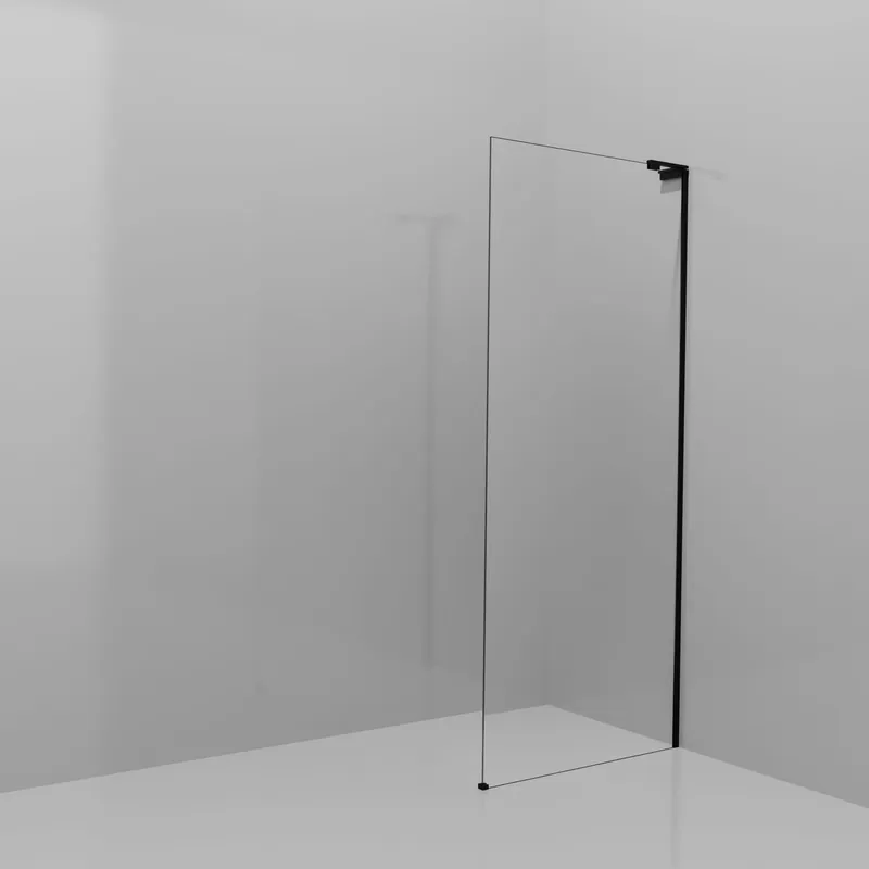 Balmani Modular douche à l‘italienne 90 x 200 cm, Permafrost, avec coating, Profil Noir mat avec L-Shape