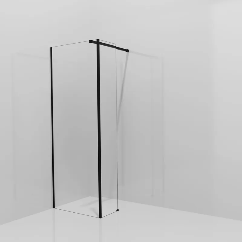 Balmani Modular douche à l‘italienne avec paroi latérale fixe 80 x 200 cm, Permafrost, avec coating, Profil Noir mat