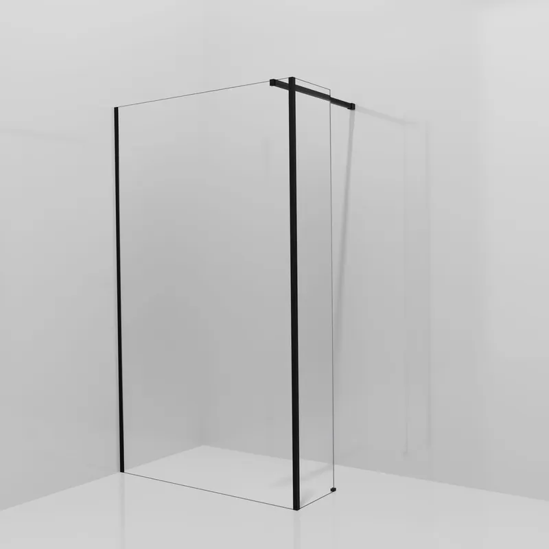 Balmani Modular douche à l‘italienne avec paroi latérale fixe 120 x 200 cm, Permafrost, avec coating, Profil Noir mat
