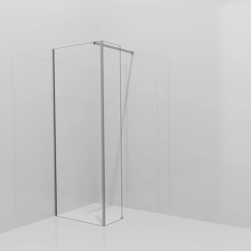 Balmani Modular douche à l‘italienne avec paroi latérale fixe 80 x 200 cm, Verre transparent, Profil Brushed Inox
