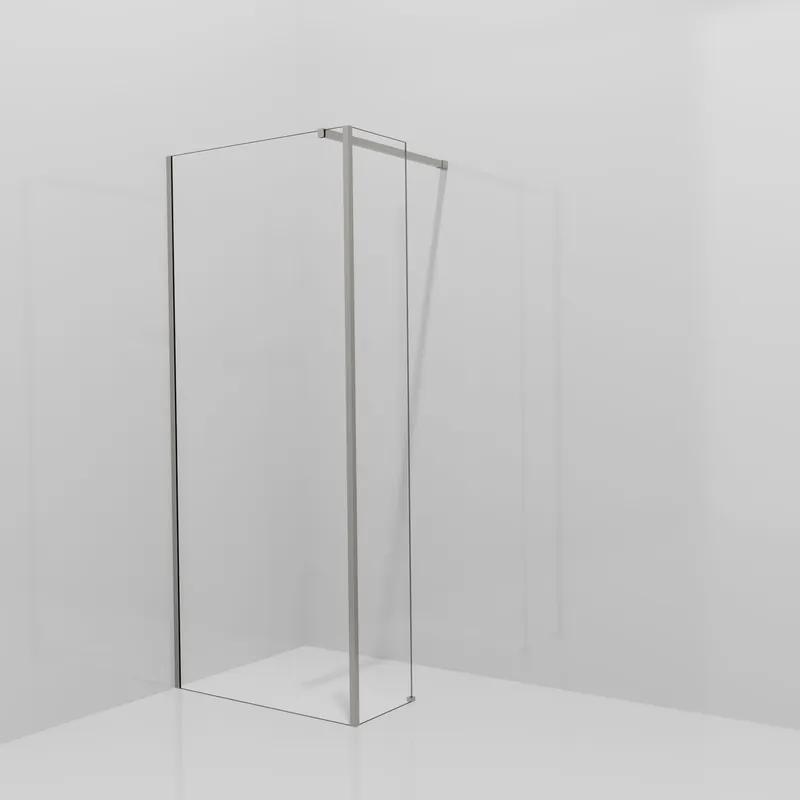 Balmani Modular douche à l‘italienne avec paroi latérale fixe 90 x 200 cm, Verre transparent, Profil Brushed Inox