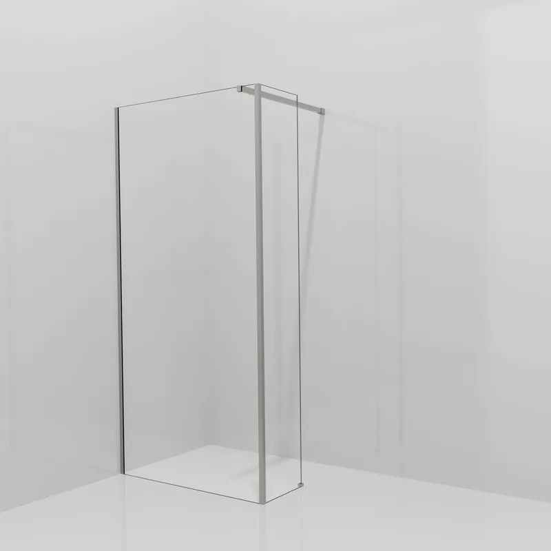 Balmani Modular douche à l‘italienne avec paroi latérale fixe 100 x 200 cm, Verre transparent, Profil Brushed Inox