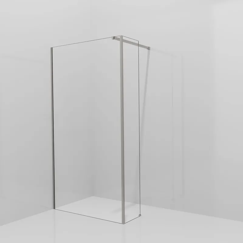 Balmani Modular douche à l‘italienne avec paroi latérale fixe 110 x 200 cm, Verre transparent, Profil Brushed Inox