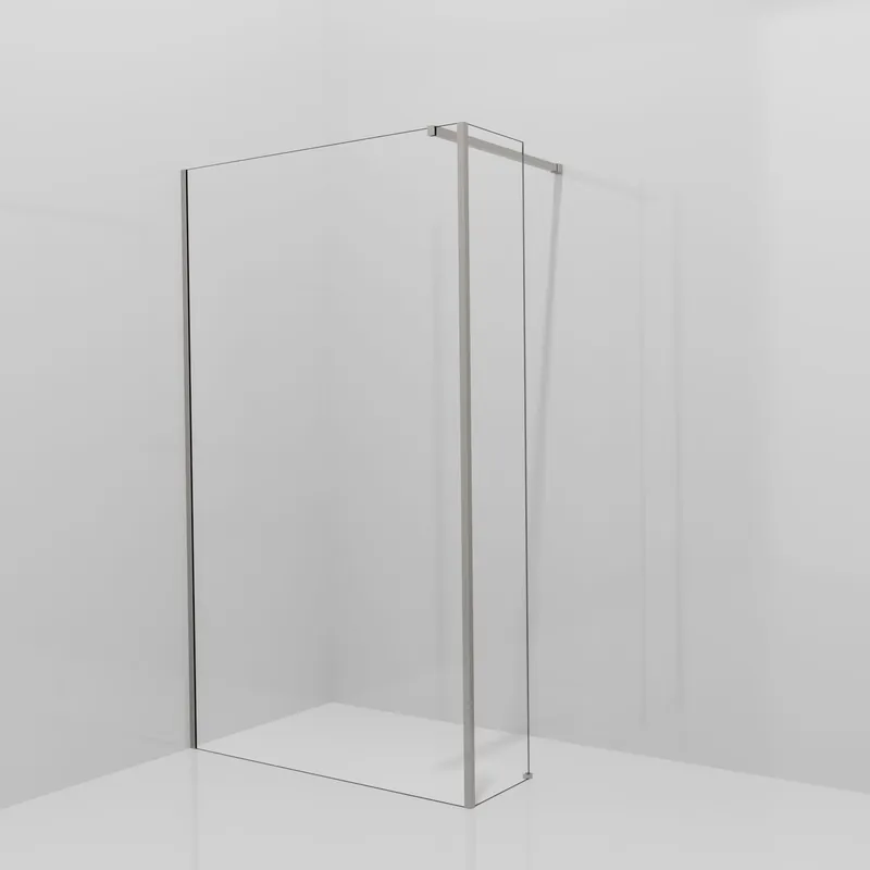 Balmani Modular douche à l‘italienne avec paroi latérale fixe 120 x 200 cm, Verre transparent, Profil Brushed Inox