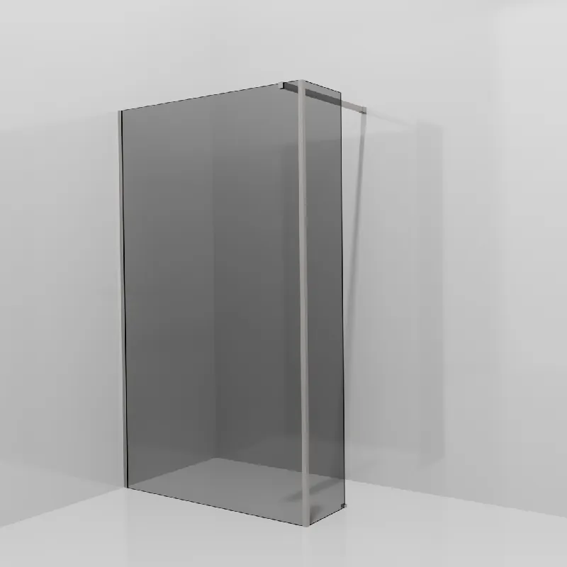 Balmani Modular douche à l‘italienne avec paroi latérale fixe 120 x 200 cm, Verre fumé, Profil Brushed Inox