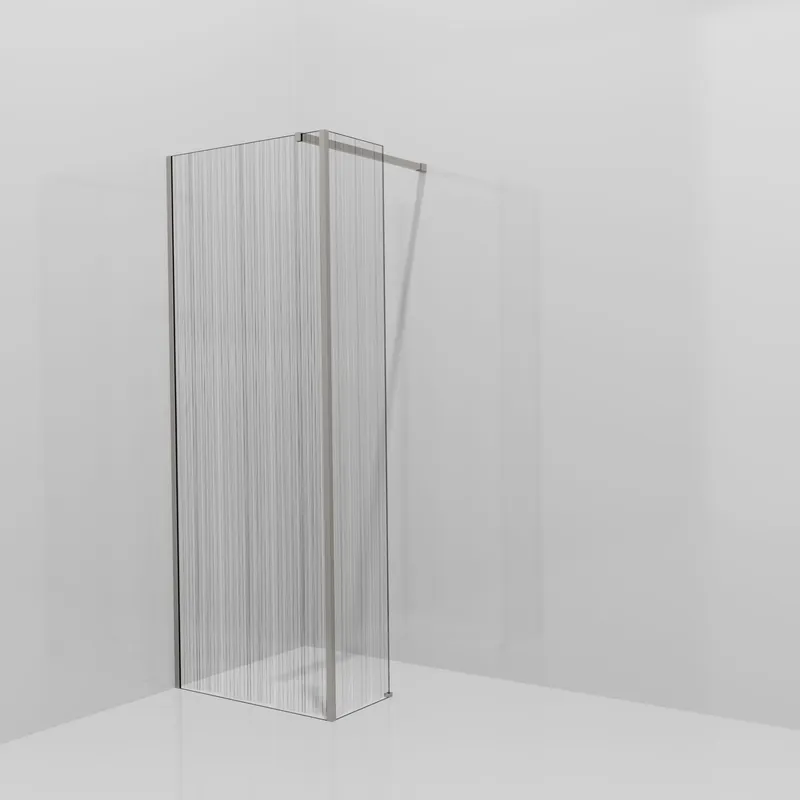 Balmani Modular douche à l‘italienne avec paroi latérale fixe 80 x 200 cm, Mikado, Profil Brushed Inox