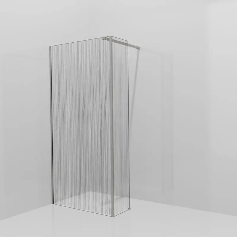 Balmani Modular douche à l‘italienne avec paroi latérale fixe 100 x 200 cm, Mikado, Profil Brushed Inox