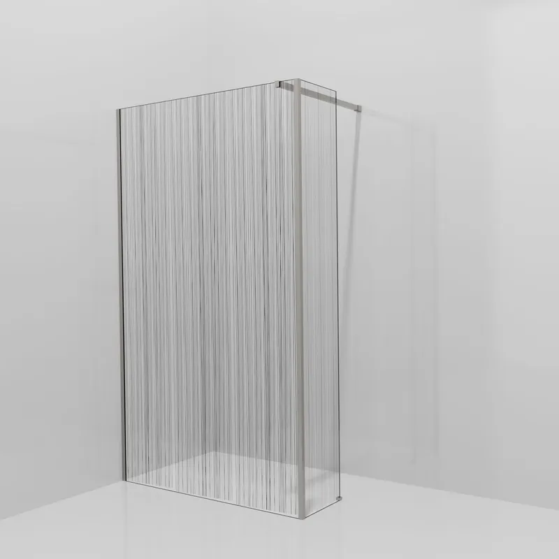 Balmani Modular douche à l‘italienne avec paroi latérale fixe 120 x 200 cm, Mikado, Profil Brushed Inox